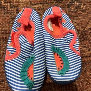 Blue and Red Nautical Water Shoes with Sea Creature Design